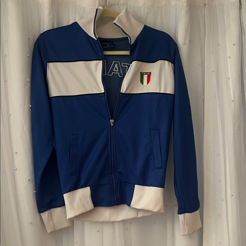 Blue and White Fiat Track Jacket